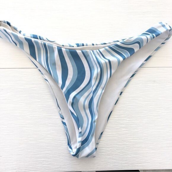 Blue Wave Bikini 2 Piece Set Underwire Bikini Top & High Rise Bikini Bottoms - Picture 6 of 9